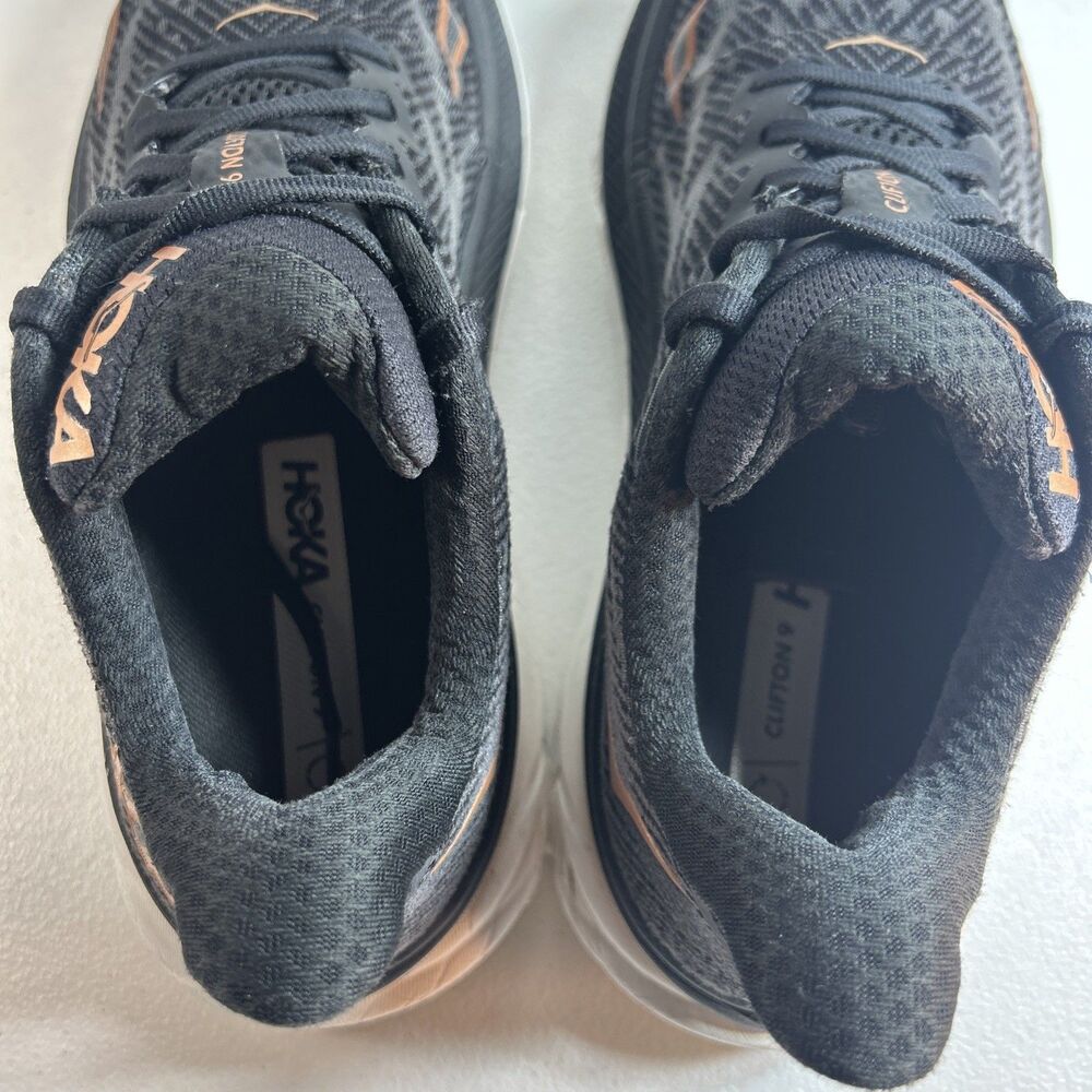 Hoka One One Women’s Shoes Size 7 D Clifton 9 Black Rose Running Sneakers - Picture 9 of 12